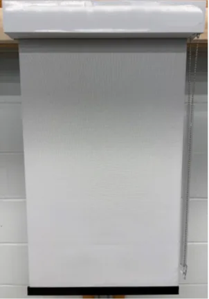 Custom made 3-inch black fascia manual roller shade