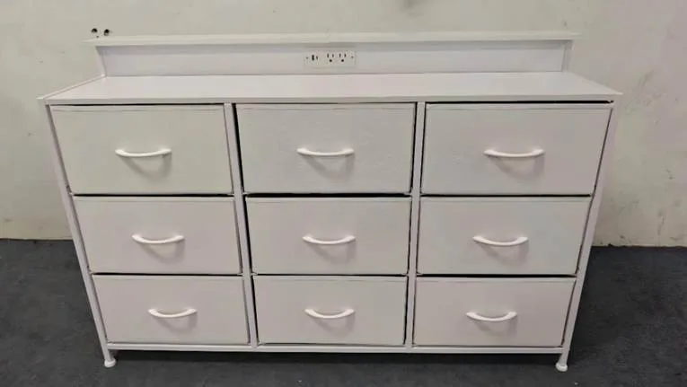 Recalled DUMOS Nine-Drawer Television Stand Dresser – sold in white, black, gray and brown