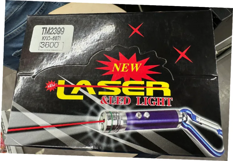 Recalled Mini Laser Pointer Keychains – Top of Box
