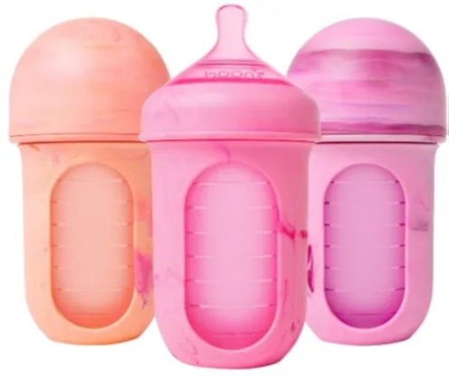 Recalled Boon NURSH 8 oz Reusable Baby Bottles in Pink Tie Dye